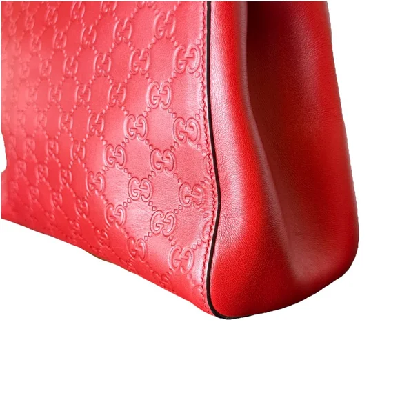 Gucci Guccissima Signature Apollo Red Leather Logo Bag Monogram Leather New - Picture 5 of 12